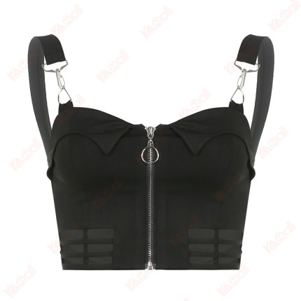 funky black one word collar tank tops